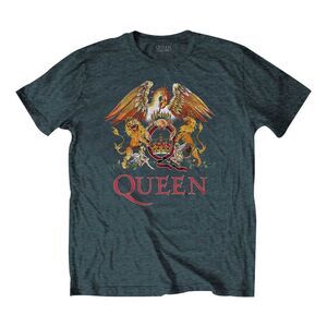 Queen Unisex Adult Classic Crest T-Shirt / Blue Heather